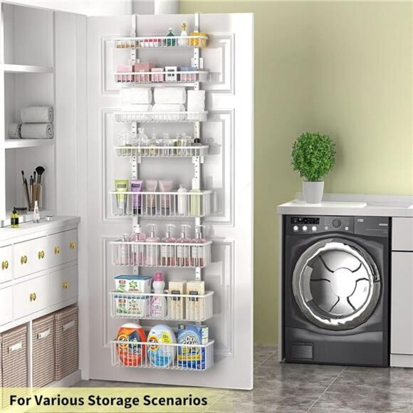 Moforoco Over the Door Pantry Organizer 8 Tier Metal Spice Rack Storage - Picture 5 of 7